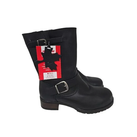 Mellow Walk Women's 412109 Safety Side Zip Boot Dress Engineer Black Size 7D - Picture 2 of 8